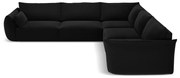 Czarny aksamitny narożnik Vanda – Mazzini Sofas