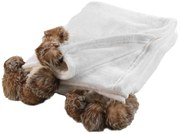 Miękki koc futrzak SNOWY z pomponami, 125 x 150 cm