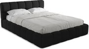 Łóżko 180 x 228 - z tkaniny szenilowej - czarny - NALU