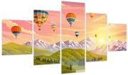 Obraz balonów nad krajobrazem (125x70 cm)