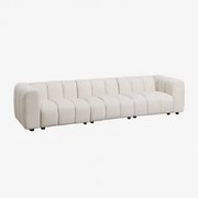 3-częściowa Sofa Modułowa Eliot Z Tkaniny Bouclé Tkanina Bouclé W Kolorze Kremowo-beżowym - Sklum