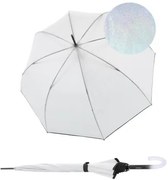 Knirps C.760 Stick Transparent Stardust Black - przezroczysty damski parasol typu stick