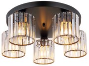 Lampa sufitowa kryształowa EBT023-5C CZARNA