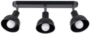 Czarna metalowa lampa sufitowa z 3 ruchomymi kloszami - A624 F5-W39
