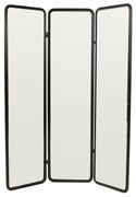 Parawan lustrzany z metalu - szer. 146 x wys. 180 cm - Czarny - MIROLY