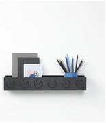 Dziecięca czarna półka ścienna LEGO® Sleek