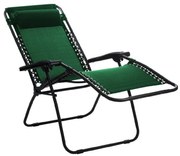 ZIELONY LEŻAK OGRODOWY DELUX Z SYSTEMEM GRAWITACYJNYM
