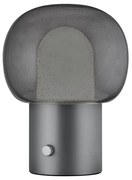 Antracytowa aluminiowa lampa stołowa LED ze szklanym kloszem (wysokość 32 cm) Iris – Blomus