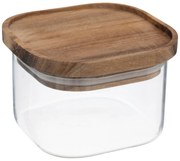 Szklany pojemnik HERMET z drewnianą pokrywką, 400 ml