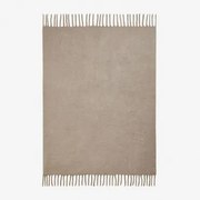 Koc 150x130 Cm Z Frędzlami Dorota Pszenica Brązowa - Sklum