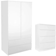 Biały komplet mebli szafa i komoda R8-S70