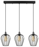 Czarna lampa wisząca z 3 kloszami Opviq lights Tel Long