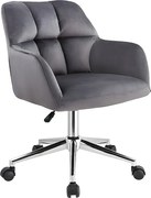 Fotel biurowy – welur – kolor szary – regulacja wysokości - PEGA