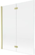 Mexen Mist parawan nawannowy 2-skrzydłowy lewy 140 x 150 cm, transparent, złoty szczotkowany - 8A9-140-002-55-00-L