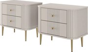 Zestaw szafek nocnych Vesper 56 cm - kaszmir / złote nogi