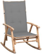 Szary bambusowy fotel bujany na taras G1-R35