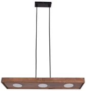 Soul 3 zwis – lampa wisząca drewniana, kolor orzech, trzy punkty świetlne