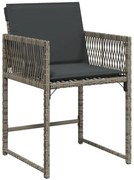 Szare krzesła ogrodowe boho z poduszkami 4 szt. F3-Z23