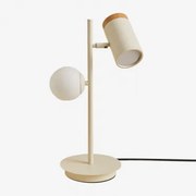 Lampa Stołowa Kierunkowa Z 2 Punktami Świetlnymi Z Żelaza Amaranto Kremowa Tapioca - Sklum