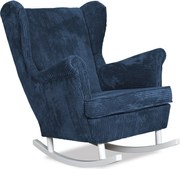 Fotel uszak bujany Bonito sztruks niebieski