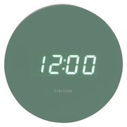 Karlsson 5981GR designerski zegar LED z alarmem,zielony, śr. 9 cm