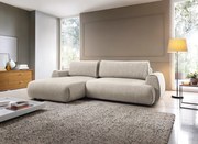 Masseno Narożnik ZEST z funkcją spania i pojemnikiem na pościel Narozniki L, Rozkładana sofa - Beżowy, PUENTE 06