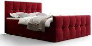Czerwone welurowe łóżko pikowane z pojemnikiem 6 rozmiarów R7-A29