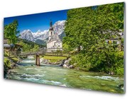 Obraz Akrylowy Kościół Most Jezioro Natura