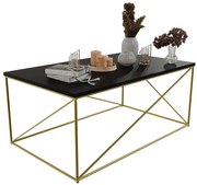 Prostokątny stolik kawowy złoty + czarny D6-W37