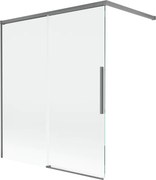 Mexen Rox parawan nawannowy 2-skrzydłowy rozsuwany 140 x 150 cm, transparent, gun metal - 8C9-140-003-95-00