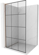 Mexen Kioto L ścianka prysznicowa Walk-in 110 x 200 cm, czarny wzór, miedź szczotkowana - 800-110-103-65-77