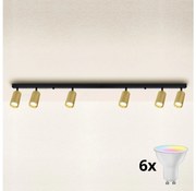 Brilagi - LED ściemnialna oprawa punktowa SELE GOLDEN 6xGU10/6,5W/230V czarny/złoty