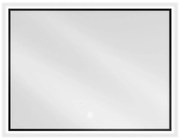 Mexen Erma lustro łazienkowe podświetlane 80 x 60 cm, LED 6000K, antypara, rama czarna - 9814-080-060-611-70