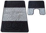 Zestaw czarnych chodniczków do łazienki W0-T36