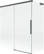 Mexen Rox L parawan nawannowy 2-skrzydłowy rozsuwany 140 + 70 x 150 cm, transparent, gun gray szczotkowany - 8C9L-140-070-66-00