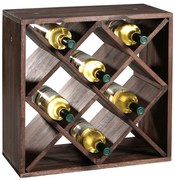 Stojak na wino wykonany z drewna sosnowego