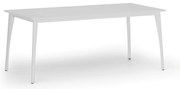 Stół konferencyjny do biura PRIMO OMEGA, 180x90 cm, biała podstawa, biały
