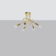 Żyrandol SUPEŁ 5 złoty połysk SOLLUX  LIGHTING