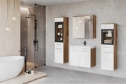 MINIO go for it, Meble łazienkowe MARIT II w kolorze dąb wotan/biały połysk