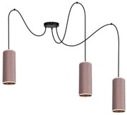 Lampa wisząca AVALO 3xE27/60W/230V różowo-miedziana, na linkach