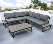 Modułowy narożnik ogrodowy ze stolikiem Tenerife MAS-NM-28, kolor szary