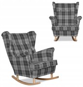 Fotel uszak Winston bujany skandynawski Family Meble krata szara