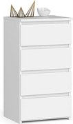 Komoda AKORD CL4 Biała 40 cm 4 szuflady kolor Biały mat 40x35x74 cm
