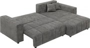Odwracalny/rozkładany narożnik z tkaniny - "George" - 4-osobowy - Szary