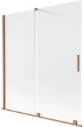 Mexen Velar parawan nawannowy 2-skrzydłowy rozsuwany 150 x 150 cm, szron, miedź szczotkowana - 896-150-000-31-65