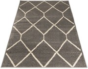 Ciemnoszary dywan w kratkę do salonu N0-H50