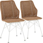 Pakiet dwóch krzeseł do jadalni lub ogrodu Paola Ratan/Biały