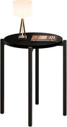 Czarny okrągły stolik kawowy  M0-D39