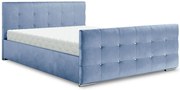 Welurowe tapicerowane łóżko w kolorze jasnego błękitu 5 rozmiarów L8-B14