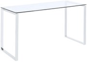 Biurko FREYA - Hartowane szkło i chromowany metal